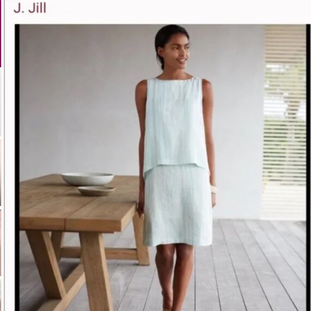 Pure J. Jill Linen Sleeveless Layered Dress – Size Medium – Black – EUC